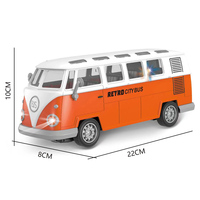 Modèle de bus rétro à l'échelle 1:30, RC, 4 canaux, 27 MHz, portée de 10-15 m, orange, jouet classique, cadeau de collection