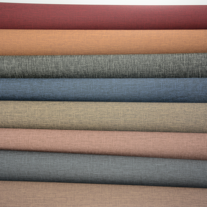 Wholesale 0.9MM Embossed Two-Tone Fabric Texture Wear-Resistant Waterproof PVC Synthetic Leather for Leather Handbags Furniture