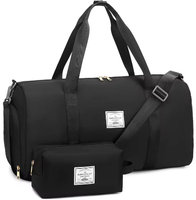 Sac de sport pliable grande capacité en polyester imperméable avec fermeture éclair, nouveau design, pour gym et voyage, personnalisable avec logo, unisexe