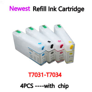 Cartouche d'encre rechargeable 4 couleurs T7011 T7021 T7031 avec puce ARC pour <span class=keywords><strong>Epson</strong></span> <span class=keywords><strong>WP</strong></span>-4025 <span class=keywords><strong>WP</strong></span>-<span class=keywords><strong>4015</strong></span> <span class=keywords><strong>WP</strong></span>-4525 WP4595 WP4545 WP4030 WP4040 - Product Image 6