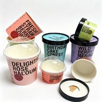 Gobelet en papier jetable biodégradable de qualité alimentaire, à paroi simple, écologique, pour crème glacée et yaourt, carré ou rectangulaire, vente en gros