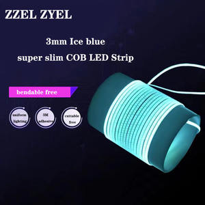 Tira de Luces <span class=keywords><strong>LED</strong></span> <span class=keywords><strong>COB</strong></span> Flexible Azul Hielo de 4mm, Iluminación de Arrecife, USB, Cortable, Silicona, Regulable, Kit DIY, IP33, 480LED/m - Product Image 1