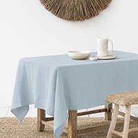 Nappe de table rectangulaire longue en lin pur, faite à la main, couleur unie, style nordique, personnalisable, lavable, pour table à manger, vente en gros