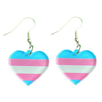 Boucles d'oreilles en acrylique en forme de cœur, arc-en-ciel, LGBT, Gay Pride, géométriques, simples, multicolores, mode printemps-été, tendance, cadeau de fête