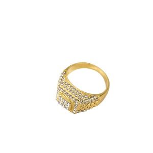 Anello in Metallo con Strass alla Moda <span class=keywords><strong>2023</strong></span>, Gioiello da Mano Stile Hip Hop con Diamanti per Uomo - Product Image 2