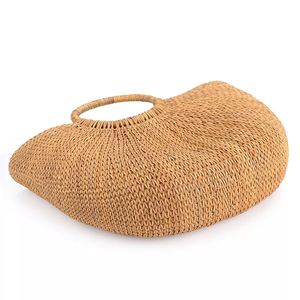 Sacs à main naturels de plage en jacinthe d'eau tissés à la main Grands sacs de paille de haute qualité à bas <span class=keywords><strong>prix</strong></span> d'usine - Product Image 3