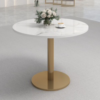 Table de salle à manger de café de réception en marbre ronde minimaliste moderne Table de négociation de réunion de petit bureau de luxe matériel en bois