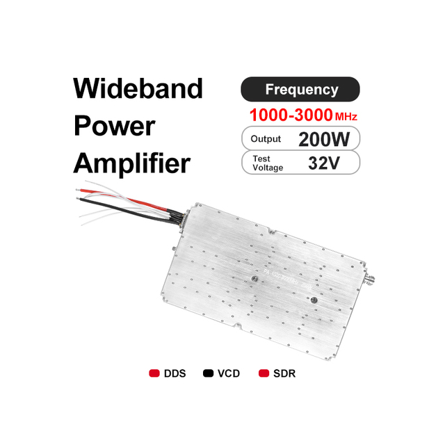 HKTX 1000-3000MHz 200W Wideband Aluminum RF Module/Signal Enhancer 53dB Gain 28-32V for Drone FPV Protection Long-Range