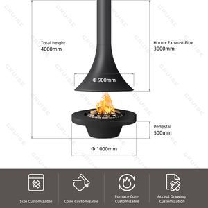 CRUISE <span class=keywords><strong>focolare</strong></span> resistente <span class=keywords><strong>al</strong></span> calore caminetti casa sospensione di calore alcool appeso camino con tavolo 1300/1500mm senza vetro - Product Image 4
