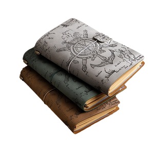 Carnet de voyage vintage A6 Mini Pirate en cuir de mouton certifié, journal de poche à feuilles mobiles, agenda portable gaufré - Product Image 1