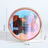 Mini sac de lavage transparent en tpu, logo personnalisé, paillettes, étanche, holographique, pvc, plastique, voyage, cosmétique, maquillage, brosse, cadeau