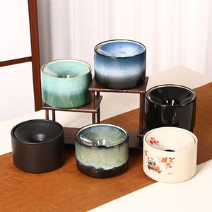 Cendrier en céramique Mystic Arts, glaçure bleu-vert, pour bureau, salle de thé, vase décoratif artisanal 8004C - Product Image 2