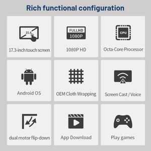 Écran LCD HD 17,3 pouces pour voiture avec entrée USB et prise en charge des médias micro, affichage vidéo Android pour véhicule - Product Image 6