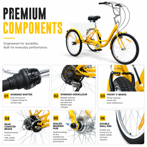 Tricycle cargo à châssis ouvert WOWI à propulsion humaine, taille 24, pour les acheteurs européens et américains - Product Image 2
