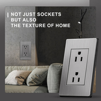 Enchufe de Pared Tipo 118 OEM con Placa Metálica, Enchufe Doble de 3 Orificios, Interruptor de Alimentación Eléctrica de 15A 16A, Enchufe para EE. UU. y Canadá