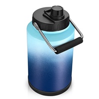 Haute qualité 128 oz en acier inoxydable gallon cruche Sport bouteille d'eau bas prix nouveau Design bouteille fabrication avec paille