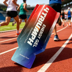 Bolsa de Alimentos con Forma Personalizada, Bolsa de Aluminio Mylar, Bolsas con Sellado de Tres Lados para Empaque de Gel Energético Deportivo con Muesca de Apertura - Product Image 4
