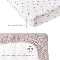 Drap-housse pour lit bébé 100% coton biologique, tissé floral, 200TC, écologique, lot de 2