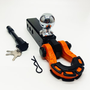 Récepteur <span class=keywords><strong>d</strong></span>'<span class=keywords><strong>attelage</strong></span> à manille robuste de 2 pouces avec crochet de remorquage en <span class=keywords><strong>anneau</strong></span> 3 4 <span class=keywords><strong>D</strong></span> en acier forgé pour le remorquage de camion SUV de récupération de véhicule hors route - Product Image 1
