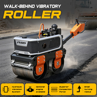 Compacteur routier vibrant à double tambour de 570 kg pour travaux de construction – Mini-rouleau compresseur manuel à double tambour pour engins de construction