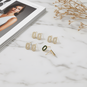 Pendientes de Acero Inoxidable en Forma de O, Chapados en Oro, con Cristales de Estrás, Joyería de Moda para Mujer - Product Image 3