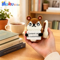 Poupée Écureuil Rayée au Crochet Faite Main, Souvenir Romantique, Cadeau d'Anniversaire d'Émotionnelle Soutien, Personnalisé pour Mari et Femme, Vente en Gros