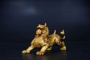 धन आकर्षित करने वाले सोने की पिक्सीयू पशु मूर्तिकला कला कस्टम शिल्प शिल्प ने कांस्य मूर्तिकला आभूषण चीनी शैली को जीवन-आकार बनाया - Product Image 2