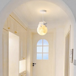 Lámpara Colgante de Conejo Estilo Crema con Cable Largo, Iluminación Creativa para Pasillo, Entrada, Vestíbulo, Balcón, Lámparas de Araña, Lámparas Colgantes - Product Image 3