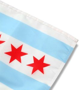 Набор из 2 флагов для автомобиля Chicago, двусторонние, из полиэстера, с флагштоком 17 дюймов, для использования на улице, с зажимом для окна, подходят для большинства автомобилей - Product Image 2