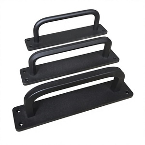 Poignée de porte métallique robuste, finition noire, style moderne, installation par perçage, rail à crochet pour porte, fenêtre, portail - Product Image 1