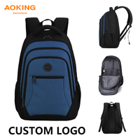Sac à dos scolaire unisexe moderne Aoking avec logo personnalisé, résistant aux chocs, imperméable, léger, sac de voyage pour ordinateur portable, sac à dos de voyage