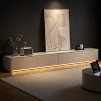 Console TV Modulaire Moderne de Haute Qualité avec Effet Lumière et Ombre Dynamiques, Texture Géométrique 3D, Meuble en Bois pour Salon et Chambre à Coucher