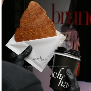 Oil-proof <strong>Grease</strong> Proof Kraft Paper Flat Snack Burger Sandwich Biodegradable Donut Bread Takeaway Flat Croissant Bag - Product Image 4