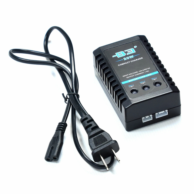 20W B3 LiPO Balance Charger US Plug LED Display 1600mA Output for 2S 3S Battery