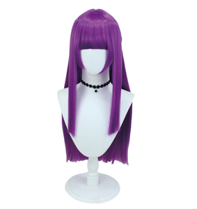 Perruque de cosplay Frieren at Funeral Fern, 80 cm, longue, droite, violette, synthétique, résistante à la chaleur, pour anime, costume et jeu de rôle, vente en gros - Product Image 1