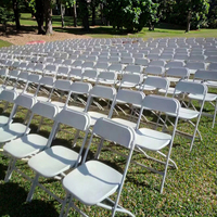 Chaises pliantes commerciales blanches à dossier plat avec structure en acier, robustes, pour mariages, fêtes, événements, location, sièges pliables en plastique, vente en gros