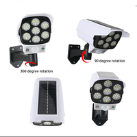 Lampe de sécurité solaire avec caméra IP65 étanche applique murale à capteur de mouvement pour éclairage extérieur dissuasif de porte de jardin