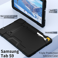 Étui de protection robuste pour Samsung Tab S10 Lite S10 FE S9 FE S9 11 avec support et porte-stylet, en silicone et PC, antichoc, fin, OEM ODM