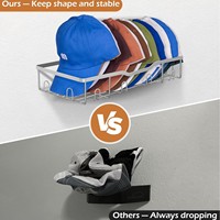 Porte-manteau et porte-casquettes mural en métal pour casquettes de baseball et chapeaux - pour salon et salle de bain
