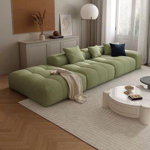 โซฟาโมดูลาร์ทรงตัวแอลผ้ากำมะหยี่สีเบจสำหรับห้องนั่งเล่น - Product Image 6