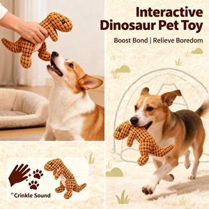 Durable Eco-Friendly Plush <strong>Dog</strong> Chew <strong>Toy</strong>-Sturdy Dinosaur Shape Long-Lasting Squeaky Interactive <strong>Tough</strong> Design Teeth Cleaning for - Product Image 3