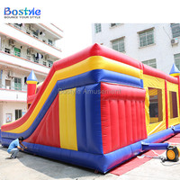 Location de fête Grande maison de rebond gonflable Toboggan gonflable Château plein d'entrain sautant en PVC commercial pour enfants Jeu en plein air