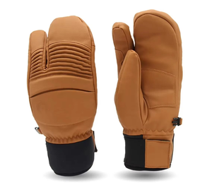 Gants de ski en cuir imperméables et isolés pour le snowboard et les aventures hivernales - Conception à doigts complets unisexe - Product Image 1