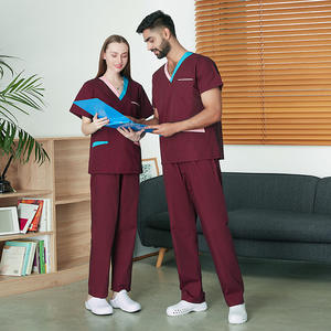 Uniforme médico Scrubs Conjunto de mujer y hombre Hospital Médico Scrubs Top y pantalones Conjuntos de mujer Scrub Bolsillos - Product Image 6