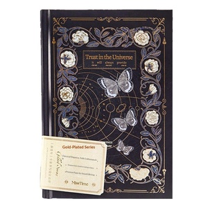 สมุดโน้ตปกแข็งเคลือบทอง A5 ซีรีส์ Secret Flower Language กระดาษพิมพ์ลายทองวินเทจ หนา ของขวัญสำหรับนักเรียน - Product Image 5