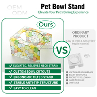 Support surélevé antidérapant en acrylique pour gamelles d'eau et de nourriture, pour chats, usage domestique, extérieur et intérieur, OEM usine