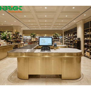 Wood Grain <b>Checkout</b> <b>Counter</b> Retail Cashier Desk POS Display <b>Counter</b> for Grocery Store Convenience Store - Product Image 3