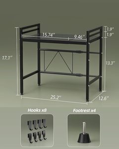 Supporto per microonde espandibile a 2 livelli NETEL, scaffale per forno a microonde - Product Image 3