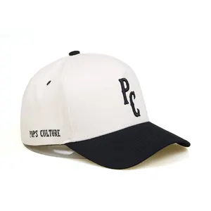 Customized Logo New Design Men 5 Panel 3d Embroidery A Frame Cotton Two-tone Cap Snap Back Blank Wholesale Men Baseball Hats