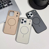 HEYBINGO Nouvelle coque de téléphone magnétique sans fil antichoc en TPU+PC au toucher doux pour 17 Pro